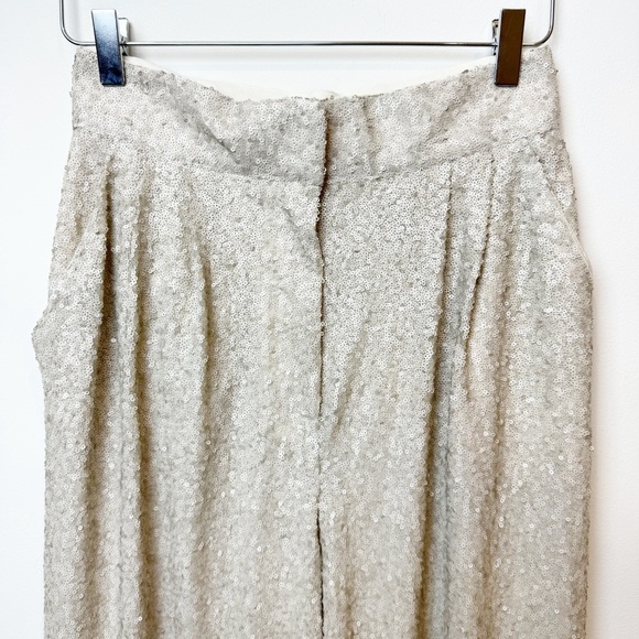 H&M | Wide-leg Sequined Pants in Light Beige NWT - Picture 6 of 15